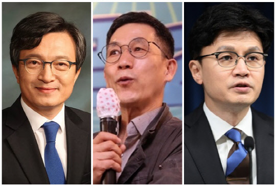 (왼쪽부터) 김의겸 더불어민주당 의원, 진중권 광운대학교 특임교수, 한동훈 법무부 장관. <김의겸 의원실 제공, 연합뉴스>